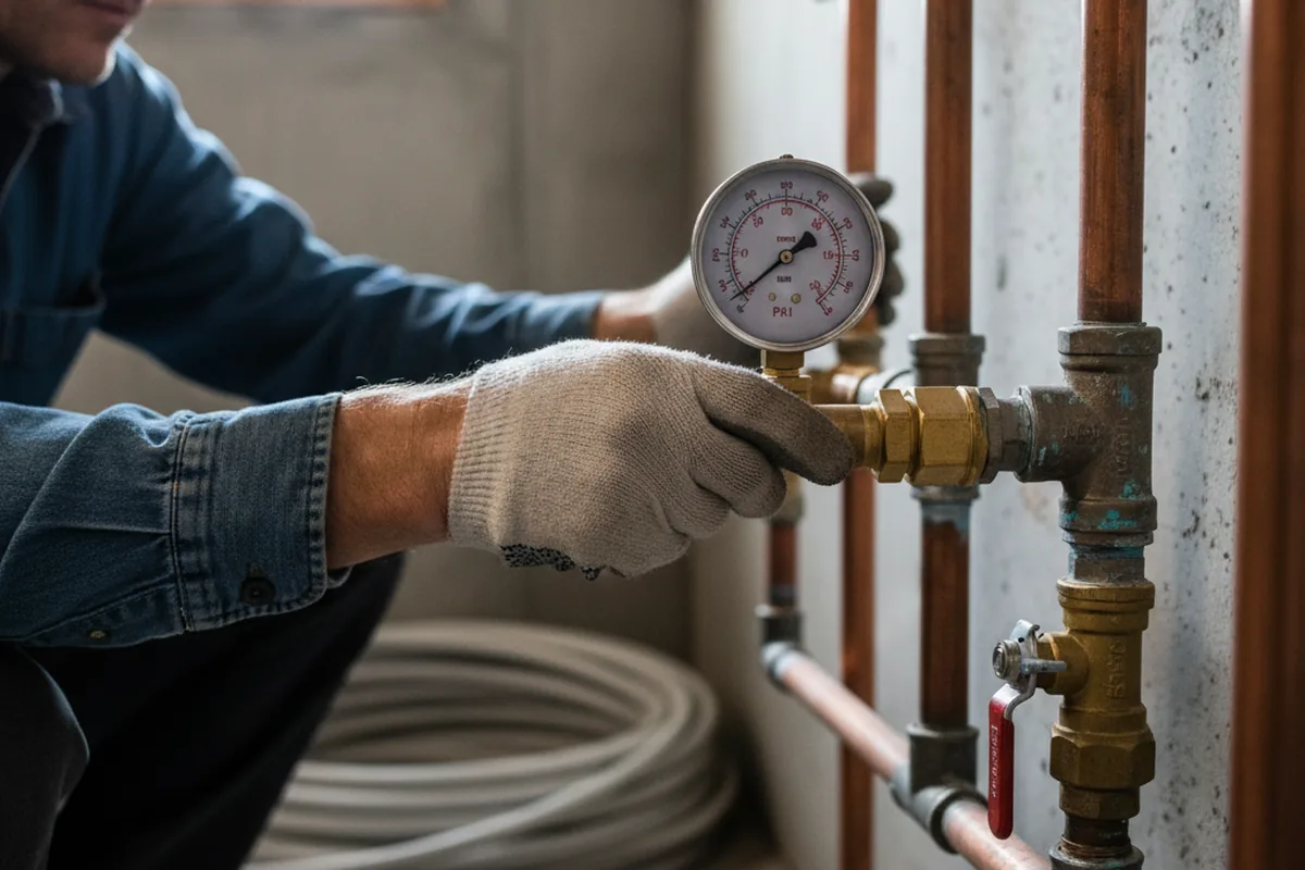 Pressure testing a repaired line during Water Line Repair in Millbrae